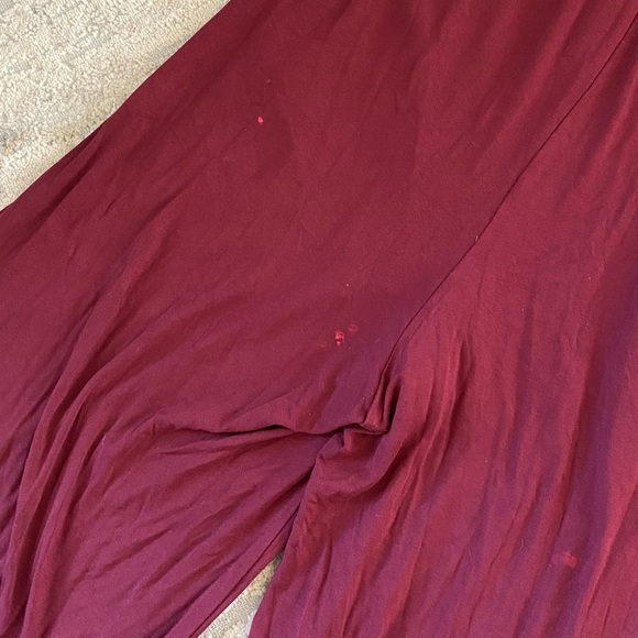 Moulinette Soeurs Willa Jersey Knit Jumpsuit Burgundy Red Racer Back Wide Leg: L - Picture 13 of 13